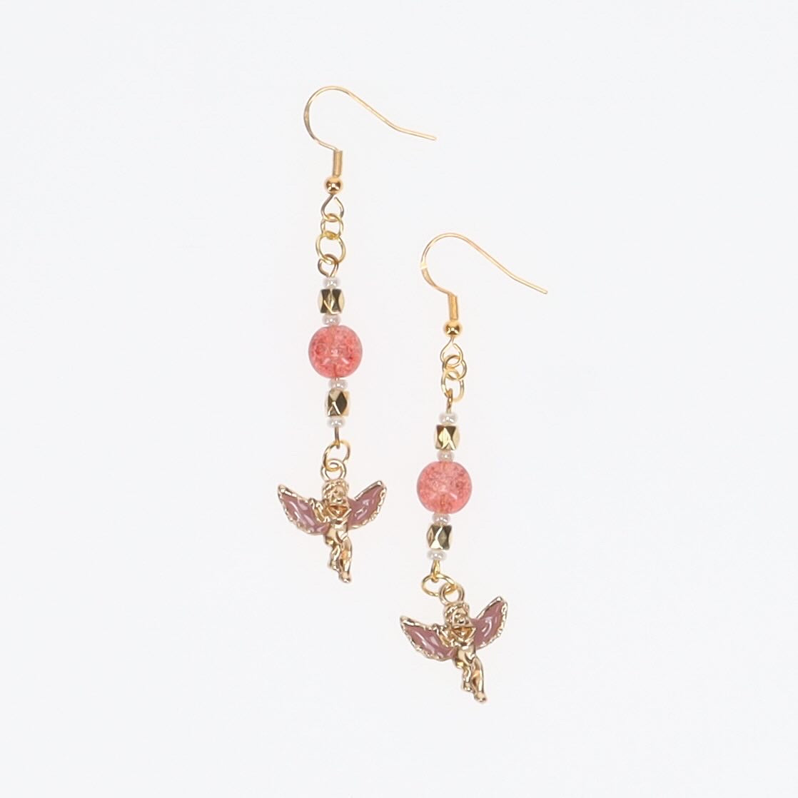 Blushing Cherub Drop Earrings