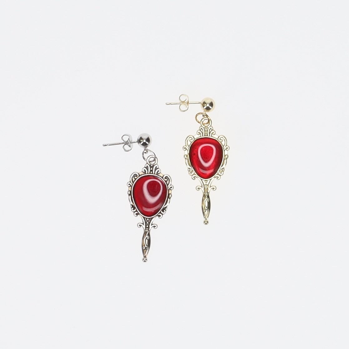Bloody Mirror Stud Drop Earrings