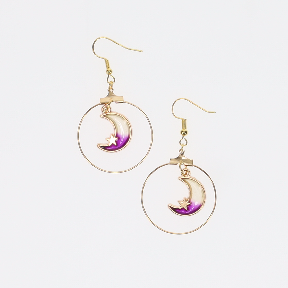 Crescent Eclipse Drop Earrings