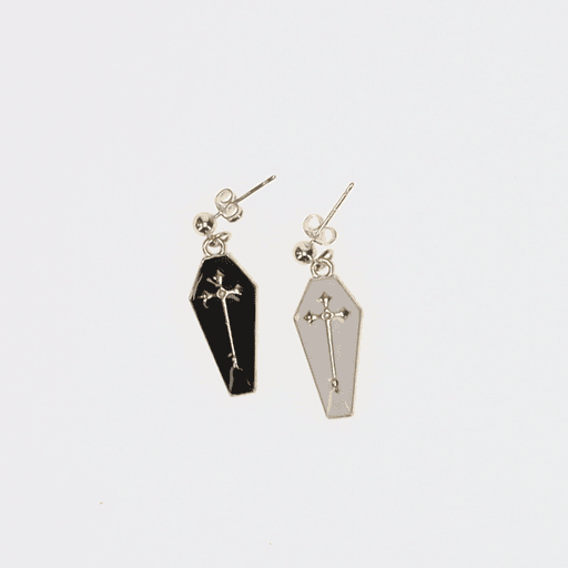 B&W Stud Drop Earrings